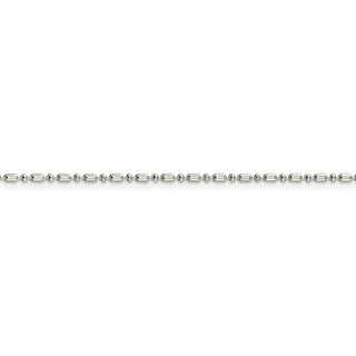 18" Sterling Silver 1.5mm Fancy Beaded Chain Necklace w/2in ext.