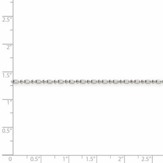 10" Sterling Silver 1.5mm Fancy Beaded Chain Anklet
