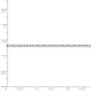 9" Sterling Silver 1.5mm Fancy Beaded Chain Anklet