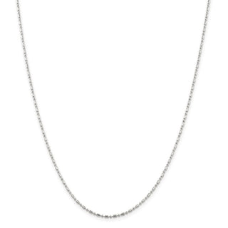 30" Sterling Silver 1.5mm Fancy Beaded Chain Necklace QK30