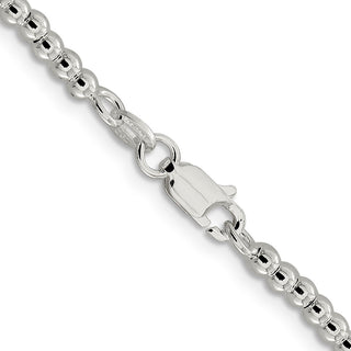 18" Sterling Silver 3mm Beads on Box Chain Necklace