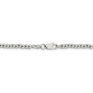 16" Sterling Silver 3mm Beads on Box Chain Necklace