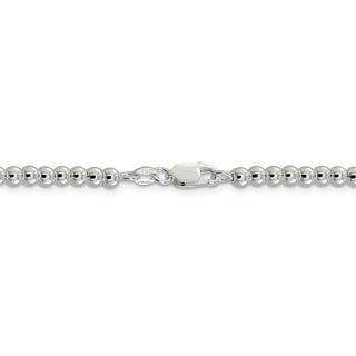 16" Sterling Silver 4mm Beads on Box Chain Necklace