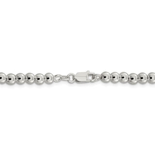 16" Sterling Silver 5mm Beads on Box Chain Necklace
