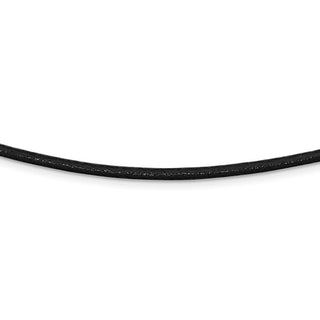 Sterling Silver 18inch 3mm Black Leather Necklace