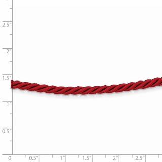 Rhodium-plated Sterling Silver 18inch Red Satin Cord Necklace