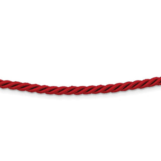 Rhodium-plated Sterling Silver 18inch Red Satin Cord Necklace