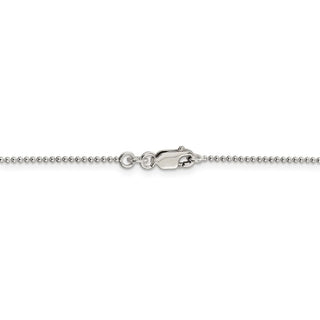 18" Sterling Silver 1.25mm Beaded Chain Necklace