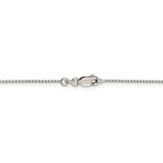 24" Sterling Silver 1.25mm Beaded Chain Necklace