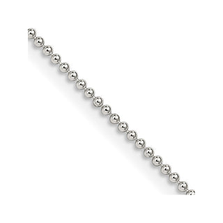 24" Sterling Silver 1.25mm Beaded Chain Necklace