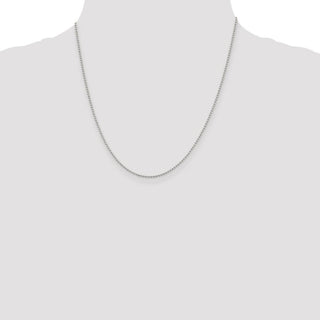 20" Sterling Silver 1.5mm Beaded Chain Necklace