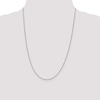 24" Sterling Silver 1.5mm Beaded Chain Necklace