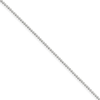 10" Sterling Silver 1.5mm Beaded Chain Anklet