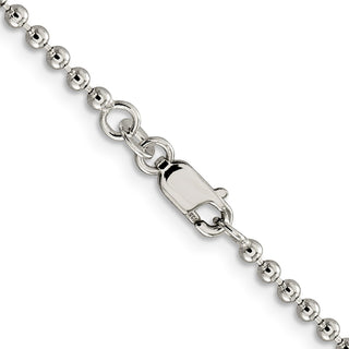 18" Sterling Silver 2.35mm Beaded Chain Necklace