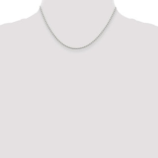 16" Sterling Silver 2.35mm Beaded Chain Necklace