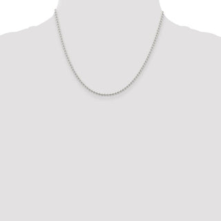 18" Sterling Silver 2.35mm Beaded Chain Necklace