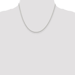 18" Sterling Silver 2.35mm Beaded Chain Necklace