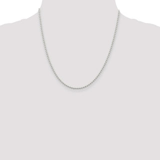 20" Sterling Silver 2.35mm Beaded Chain Necklace