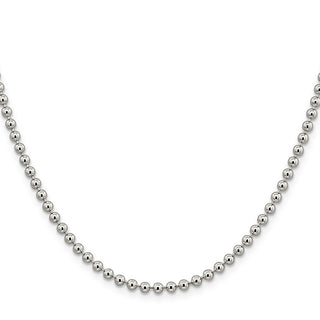 18" Sterling Silver 3mm Beaded Chain Necklace