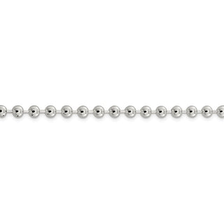 16" Sterling Silver 5mm Beaded Chain Necklace