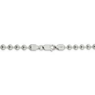 16" Sterling Silver 5mm Beaded Chain Necklace