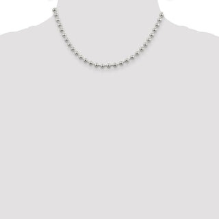 16" Sterling Silver 5mm Beaded Chain Necklace