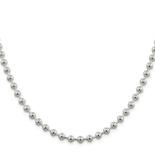 16" Sterling Silver 5mm Beaded Chain Necklace