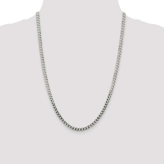 24" Sterling Silver 4.5mm Flat Curb Chain Necklace