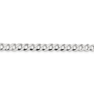 8" Sterling Silver 5.75mm Flat Curb Chain Bracelet