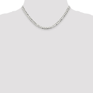 16" Sterling Silver 5.75mm Flat Curb Chain Necklace