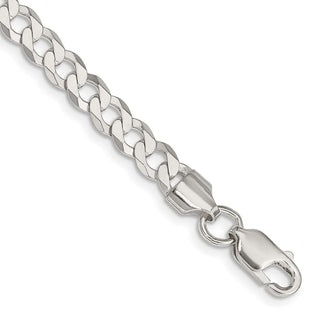 8" Sterling Silver 5.75mm Flat Curb Chain Bracelet