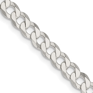 30" Sterling Silver 5.75mm Flat Curb Chain Necklace