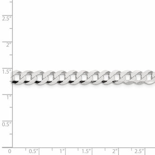 8" Sterling Silver 6.8mm Flat Curb Chain Bracelet