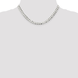 16" Sterling Silver 6.8mm Flat Curb Chain Necklace