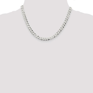 18" Sterling Silver 6.8mm Flat Curb Chain Necklace