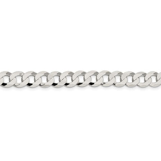 30" Sterling Silver 8mm Flat Curb Chain Necklace