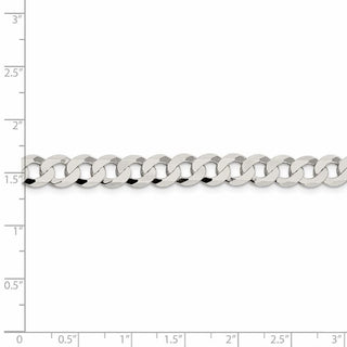 30" Sterling Silver 8mm Flat Curb Chain Necklace