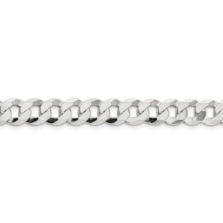 8" Sterling Silver 8.5mm Flat Curb Chain Bracelet