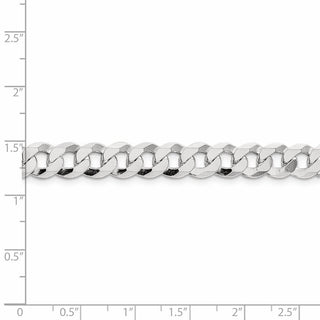 8" Sterling Silver 8.5mm Flat Curb Chain Bracelet