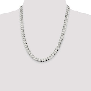 22" Sterling Silver 8.5mm Flat Curb Chain Necklace