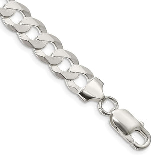 8" Sterling Silver 8.5mm Flat Curb Chain Bracelet