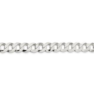 30" Sterling Silver 9.75mm Flat Curb Chain Necklace
