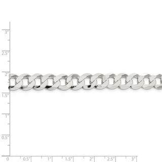 30" Sterling Silver 9.75mm Flat Curb Chain Necklace