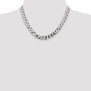 18" Sterling Silver 9.75mm Flat Curb Chain Necklace