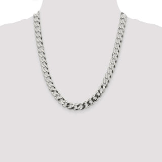 22" Sterling Silver 9.75mm Flat Curb Chain Necklace