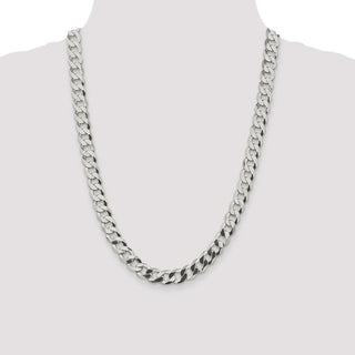 24" Sterling Silver 9.75mm Flat Curb Chain Necklace