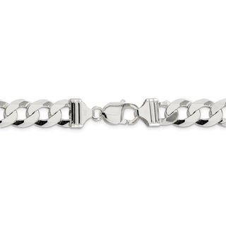 8" Sterling Silver 11.75mm Flat Curb Chain Bracelet