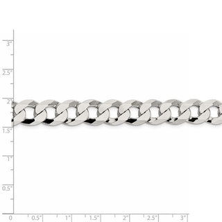 8" Sterling Silver 11.75mm Flat Curb Chain Bracelet