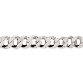 26" Sterling Silver 14mm Flat Curb Chain Necklace