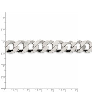 26" Sterling Silver 14mm Flat Curb Chain Necklace
